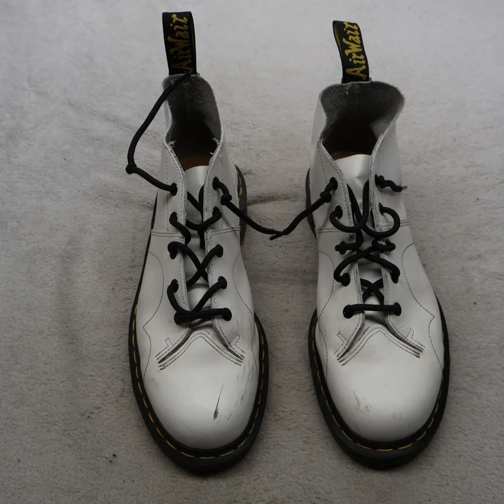 Dr. Martens Unisex M10 W11 Combat Boots White Church Ankle Lace Up Casual AW004